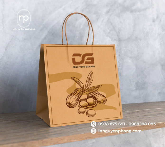 Mẫu túi giấy đựng nấm đơn giản 